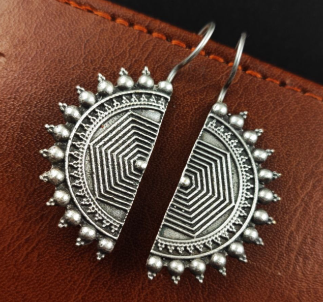 Designer Casual Wear Half D Shape Earrings