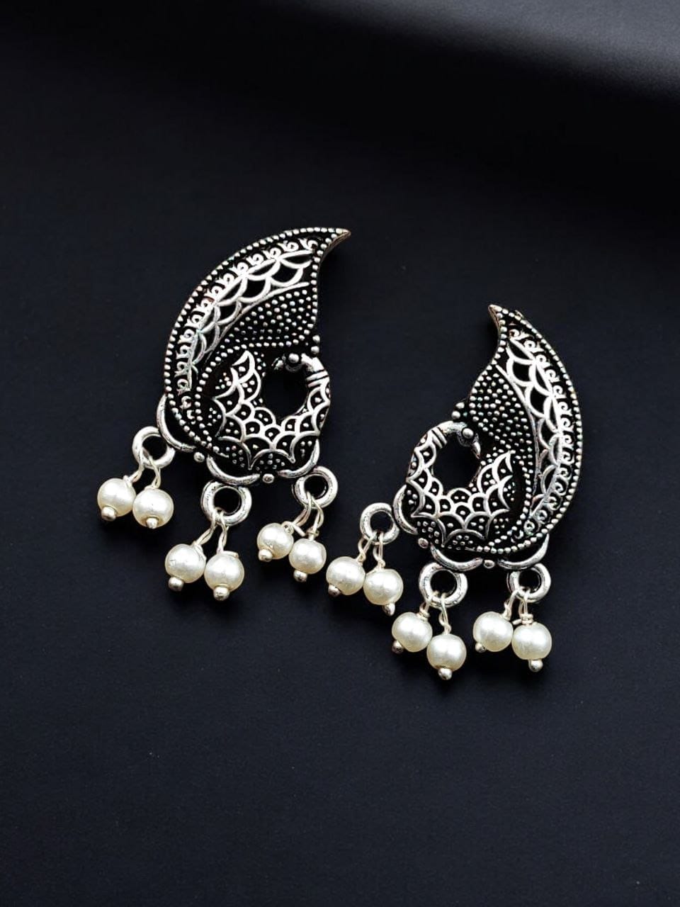 Silver Plated Peacock Stud | Best Dailywear Oxidized Earrings For Girls