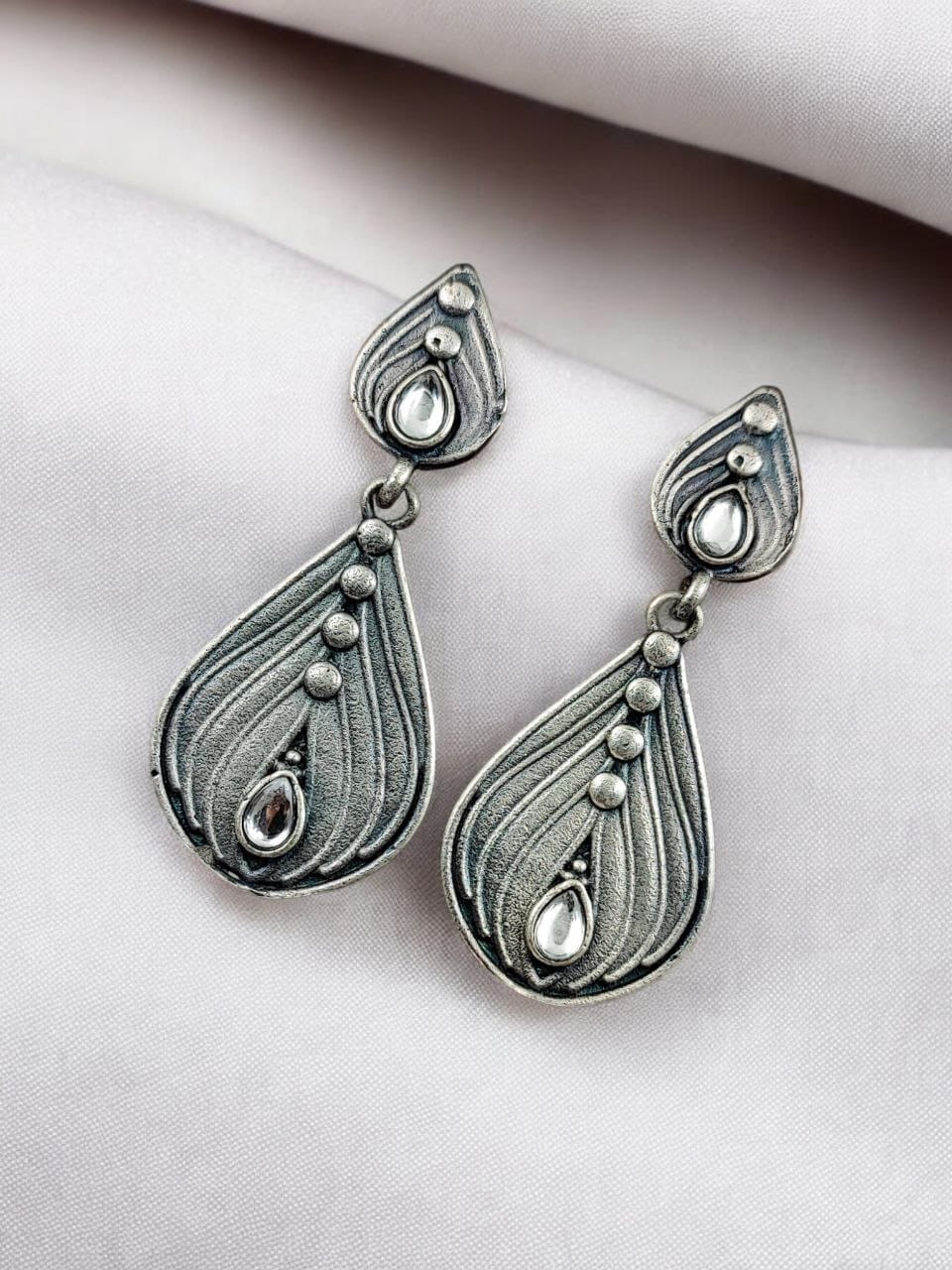 Oxidised Casual Earrings | Best Silver Replica Jewelry | Light Weight Studs