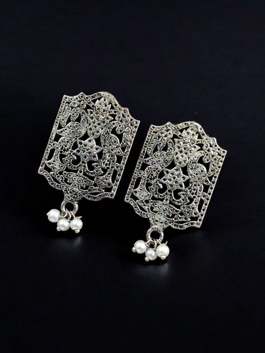 German Silver Antique Stud Earrings | Best Light Weight Stud jewelry