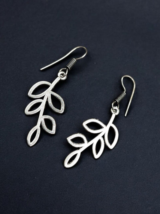 Casual Oxidised Leaf Style Earrings