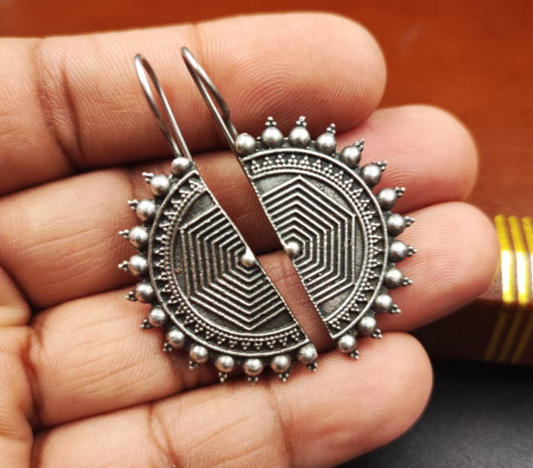 Designer Casual Wear Half D Shape Earrings