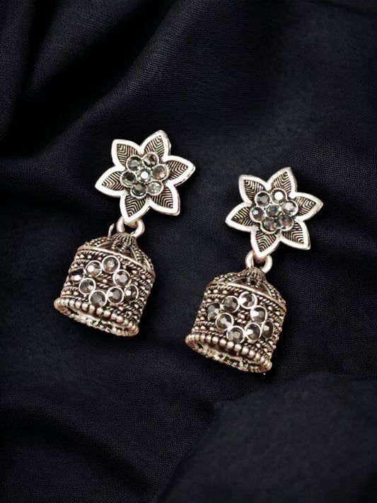 Elegant Stone Stud Jhumka Earrings