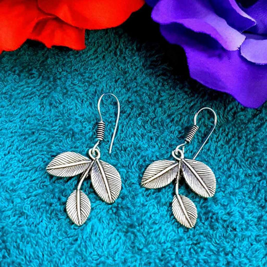 Leaf Design Hook Earrings | Silver Replica Hook Earrings