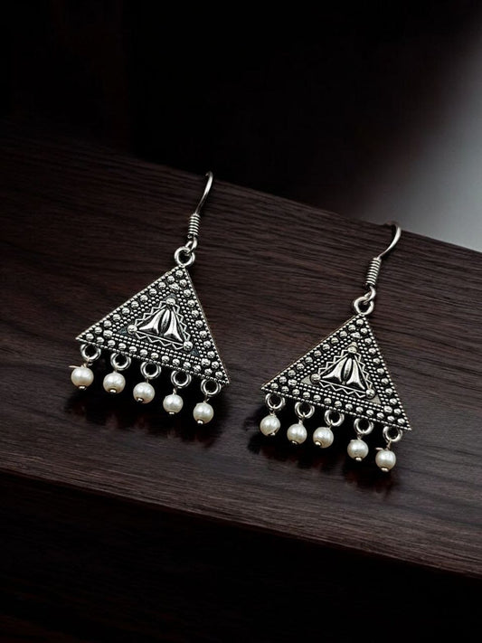 Oxidised Casual Wear Earrings | Light Weight German Silver Earrings