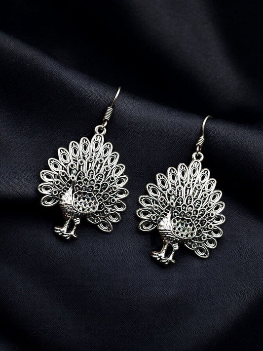 Best Peacock Hook Earrings in German Silver