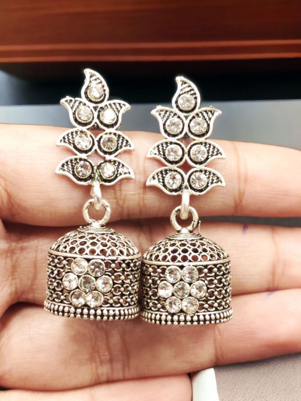 Perfect Leaf Jhumka Stud Earrings for Ethnic Elegance