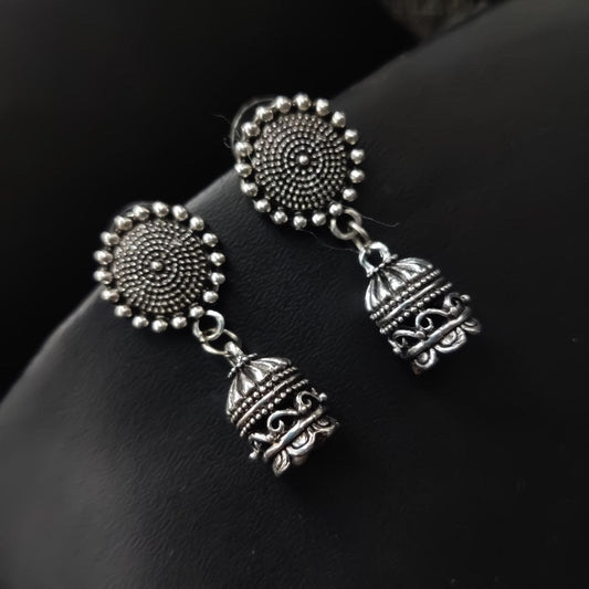 German Silver Jhumka Earrings
