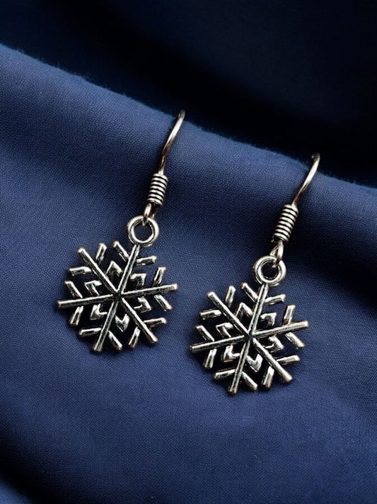 Oxidized Snow Flake Silver Plated Earrings | Best Daily-wear Jewelry